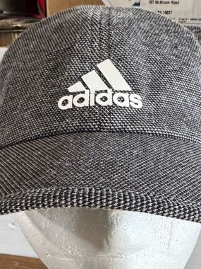 adidas Heather Charcoal Adjustable Strapback Cap with White Logo